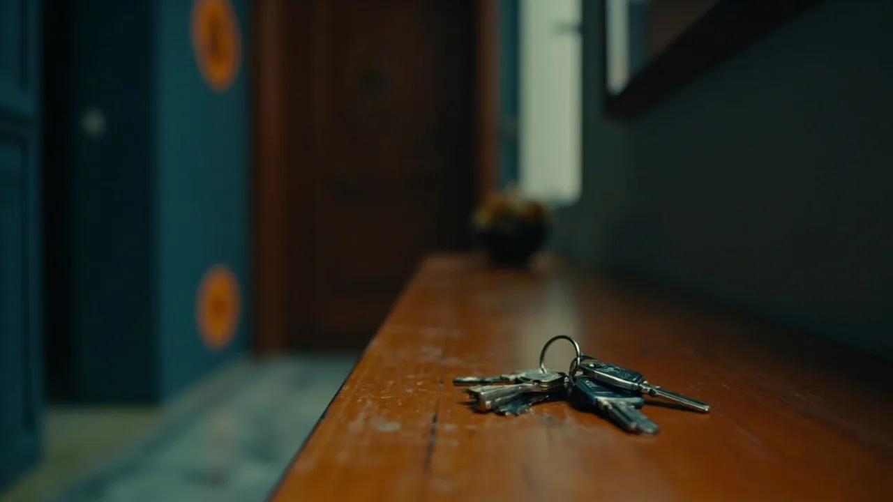 Separación de bienes: dos juegos de llaves en el recibidor de un piso