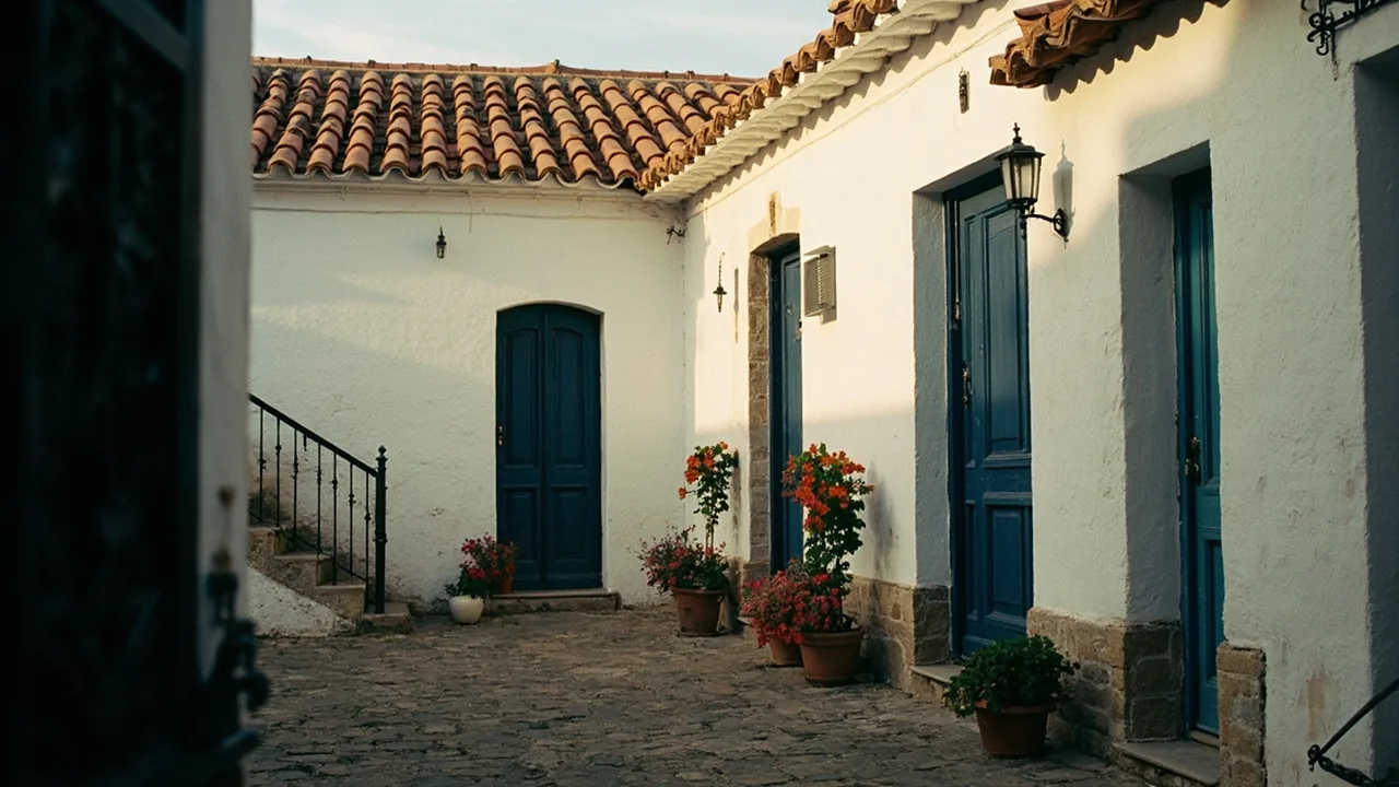 Dividir una casa en dos para repartir herencia: casa de pueblo con escalera exterior