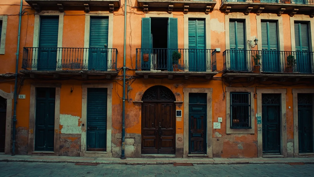 Reclamar la legítima a mis hermanos: fachada de casa antigua con balcones