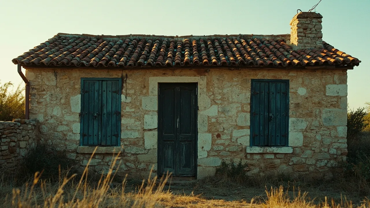 Renunciar a mi parte de un proindiviso: casa de pueblo con tejado deteriorado