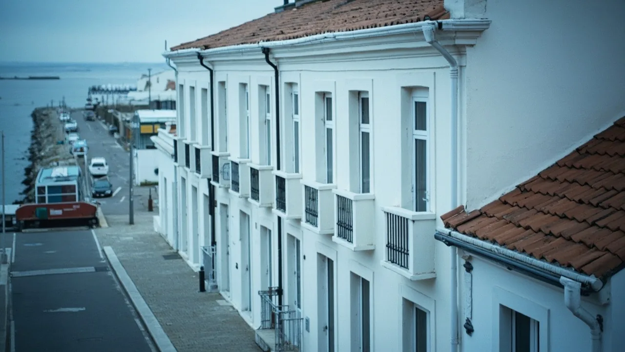 Vender proindiviso en A Coruña: galerías blancas de casas frente al puerto en A Coruña