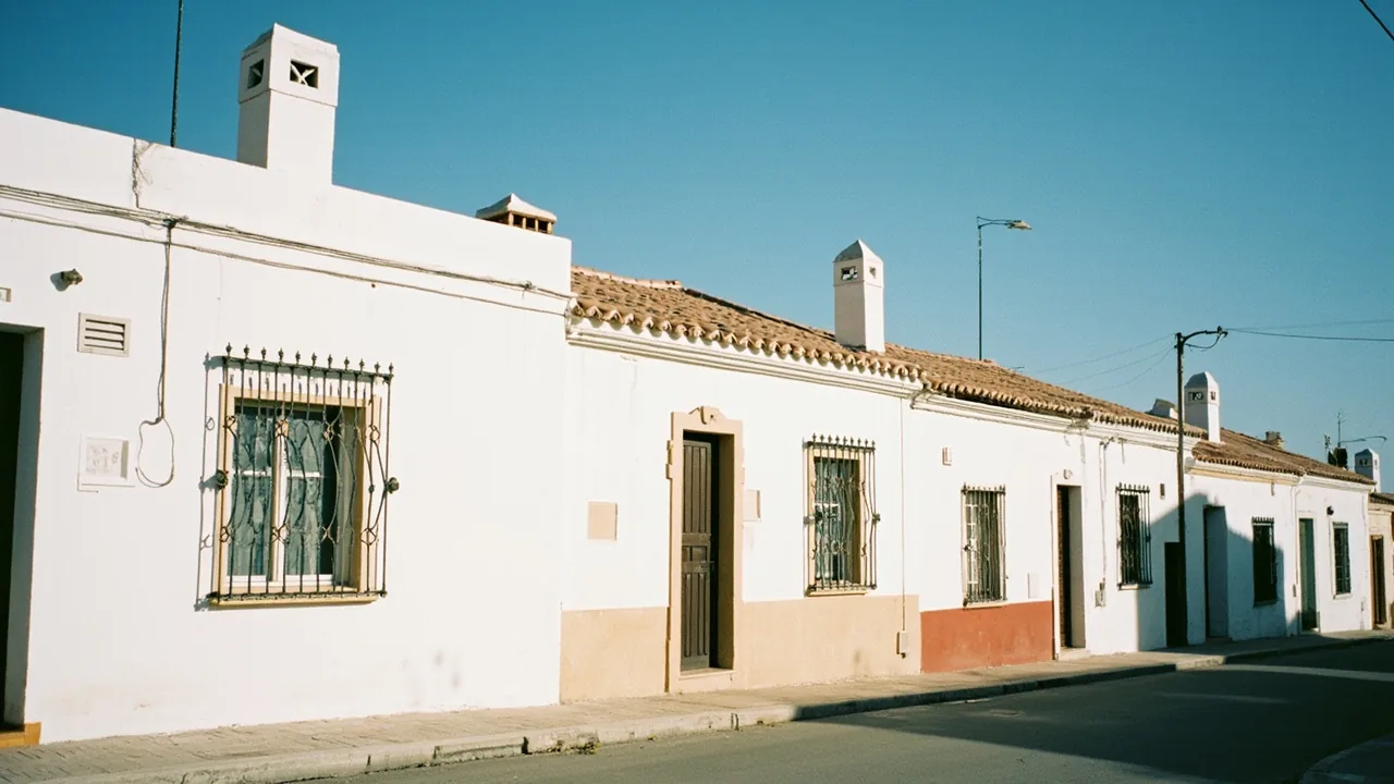 Vender proindiviso en Albacete: casas bajas con rejas en un pueblo de Albacete